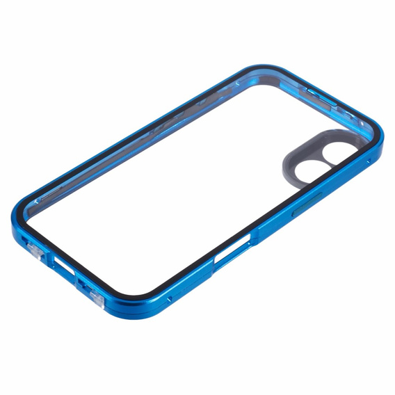 Case for iPhone 16, Magnetic Dual Glass, blue