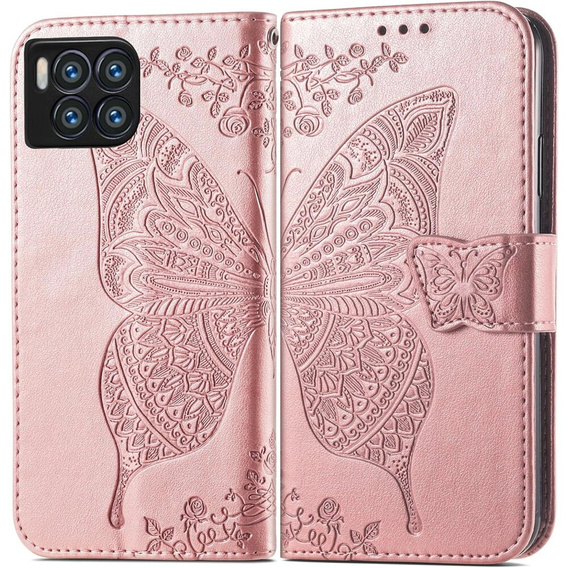 Flip case for T Phone 2 Pro 5G, Butterfly, pink rose gold