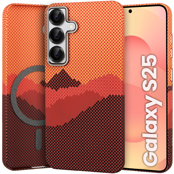 MagSafe's Samsung Galaxy S25 Case, Carbon Fiber, orange