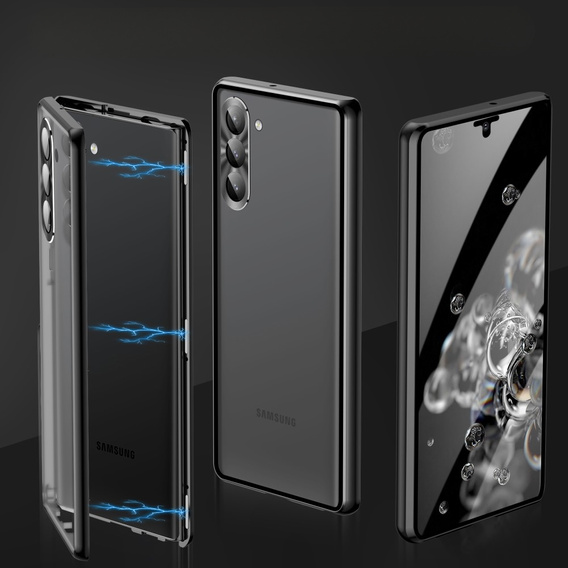 Case for Samsung Galaxy S23 Plus, Magnetic Dual Glass, black
