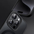 Case for iPhone 15 Pro, for MagSafe, ERBORD Matt Case, black + Screen Glass