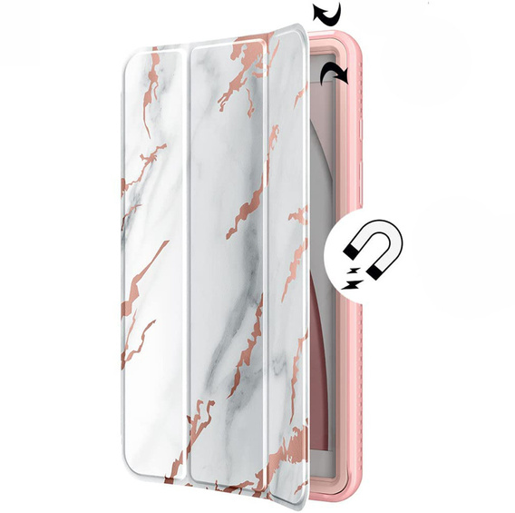Case for Samsung Galaxy Tab A 8.0, Suritch Full Body Basic Marble, pink