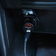 Maxlife PD/QC 20W car charger with USB-C – USB-C 60W cable for smartphones, tablets, navigation devices and other devices with USB/USB-C