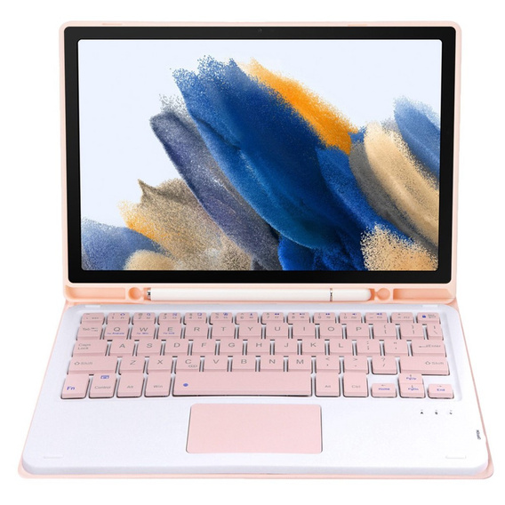 Case + keyboard Samsung Galaxy Tab A8 10.5 X200 / X205, Touchpad, pink rose gold