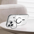 Case for iPhone 17 Pro Max, for MagSafe, with stand, transparent with black inserts