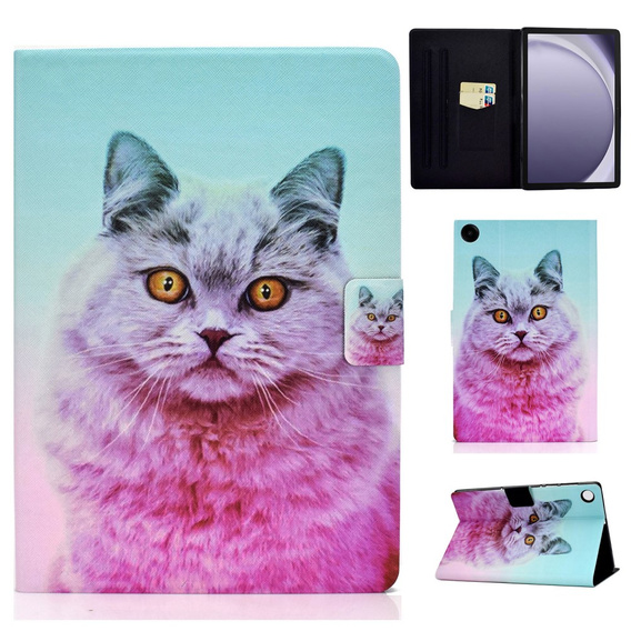 Case for Samsung Galaxy Tab A9+ X210 / X215 / X216B, pink cat