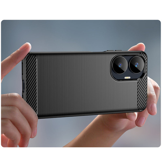 Case for Realme C55, Carbon, black