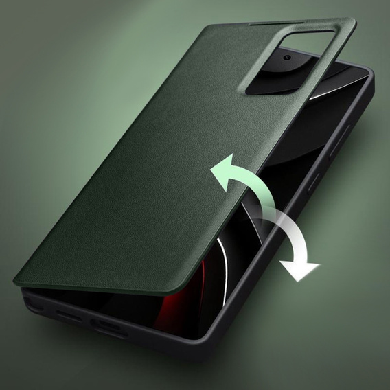 Qialino View Window leather flip case for Samsung Galaxy S26 Ultra, green