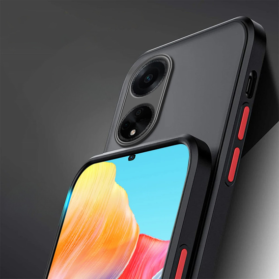 Case for Oppo A18 4G / A38 4G, Fusion Hybrid, with camera protection, matt / black