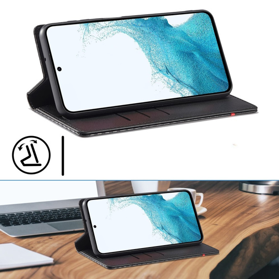 Flap case for Samsung Galaxy A56, Carbon LC.IMEEKE, black
