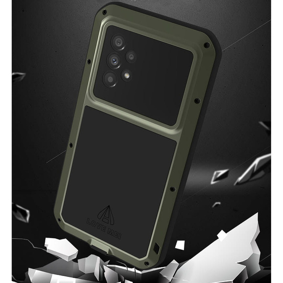 Love Mei Case for Samsung Galaxy A53 5G, armored with glass, green