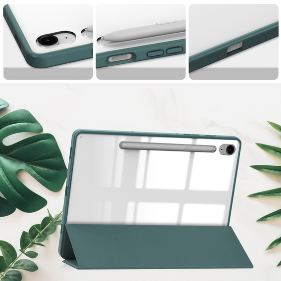 Case for Samsung Galaxy Tab S10 Lite / S10 FE / S9 FE, Smartcase Hybrid, with stylus space, dark green