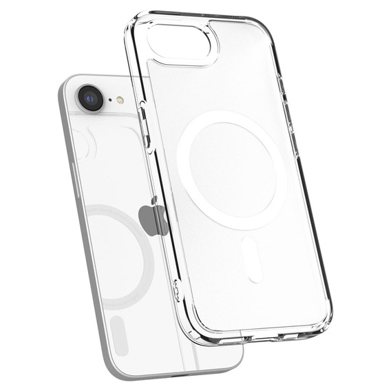 Spigen MagSafe Case for Iphone 16E, Ultra Hybrid, transparent / white + 9H Tempered Glass
