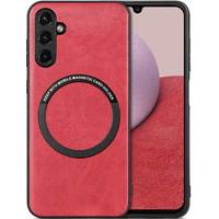 Case for Samsung Galaxy A14 5G, Leather Hybrid MagSafe, red