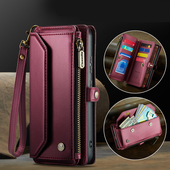 CASEME RFID Leather Wallet Case for Samsung Galaxy S26, red