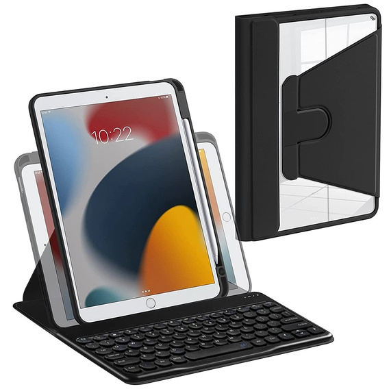 Case + keyboard iPad 10.2 2021 / 2020 / 2019 7/8/9 gen, black