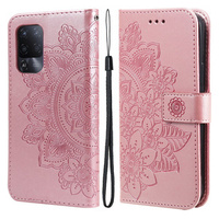 Flip case for Oppo Reno5 Z / A94 / A95 5G, Mandala, pink rose gold