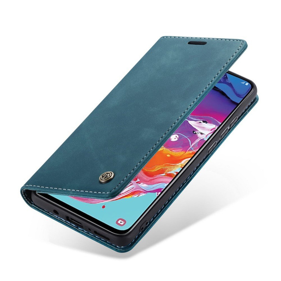 CASEME case for Samsung Galaxy A70, Leather Wallet Case, blue