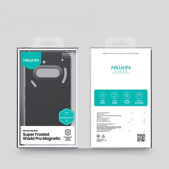 NILLKIN Case for Nothing Phone 3a, Frosted Shield, for MagSafe, black