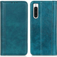 Case for Sony Xperia 10 V, Wallet Litchi Leather, green