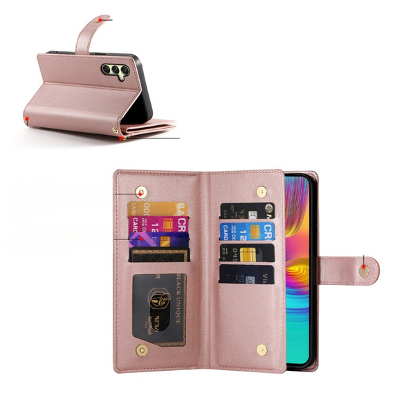 Flip case for Samsung Galaxy A36 5G, Wallet Zipper Pocket, pink