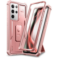 Armored case for Samsung Galaxy S21 Ultra, Dexnor Full Body, pink rose gold