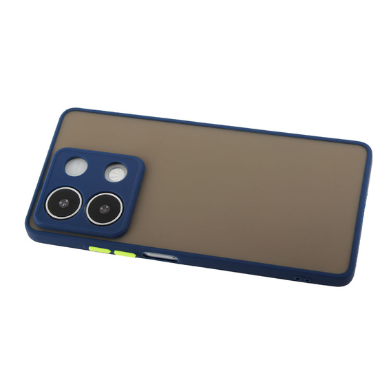 Silicone case for Xiaomi Redmi Note 13 5G, with camera protection, transparent / blue + Tempered Glass 9H