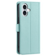 Flip case for iPhone 16 Plus, Rhombus Crossbody Leather, green