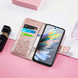 Flip case for Motorola Moto G15 / Motorola Moto G15 Power, Butterfly, pink rose gold