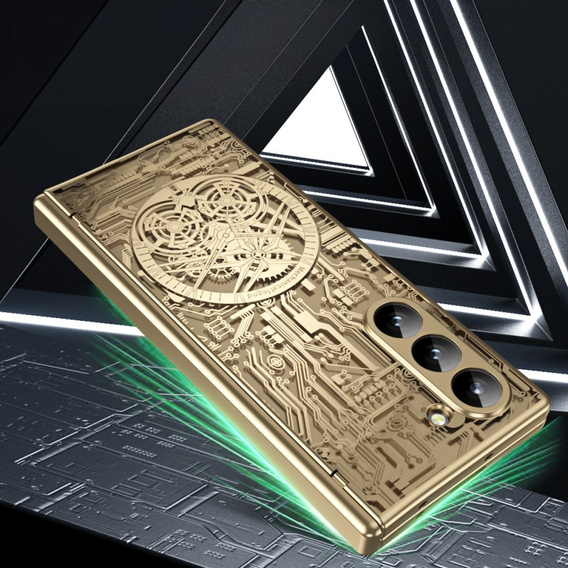 Case for Samsung Galaxy Z Fold6 5G, Mechanical Legend, gold