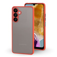 Silicone case for Samsung Galaxy M15 5G, with camera protection, transparent / red