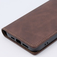 Case for iPhone 15 Pro, ERBORD Vintage, wallet with flap, coffee