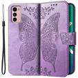 Flip case for Motorola Moto G42 4G, Butterfly, purple