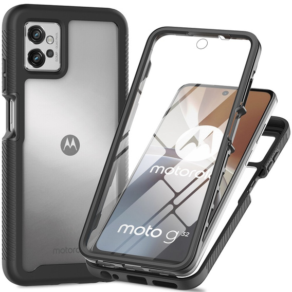 Case for Motorola Moto G32, Shockproof, with film, black