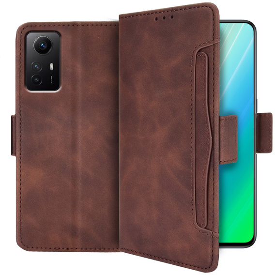 Flip case for Xiaomi Redmi Note 12S, Card Slot, brown