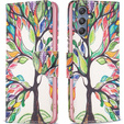 Flip case for Samsung Galaxy M34, Wallet, tree of life, white