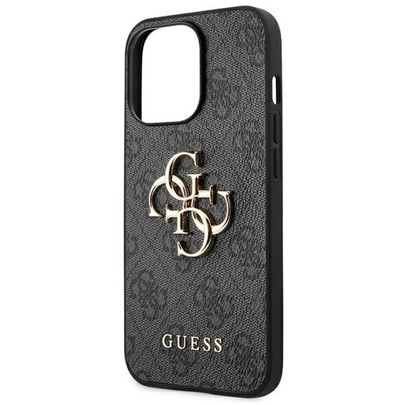 GUESS Case for iPhone 14 Pro, 4G Big Metal Logo, grey