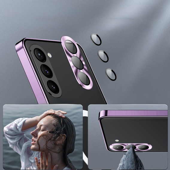 Camera Protection Case for Samsung Galaxy S23 Plus, CamShield MagSafe, transparent / purple