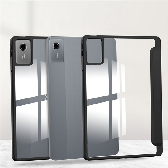 Case for Lenovo Idea Tab 11" 2025 TB336FU TB336ZU, with transparent back and stylus holder, black