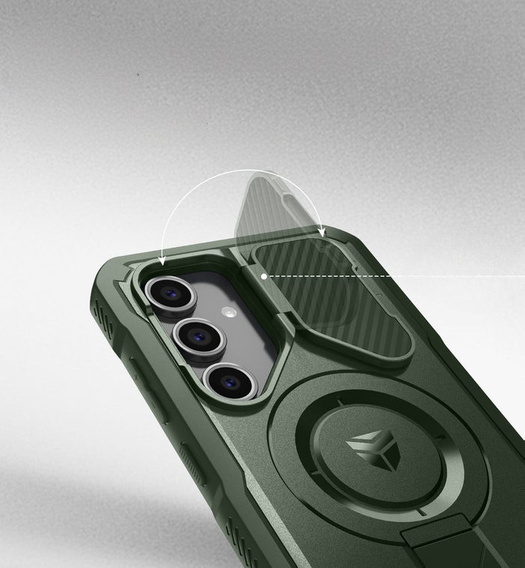 Armored case for Samsung Galaxy S24 FE, Dexnor Full Body (Two Frames), green