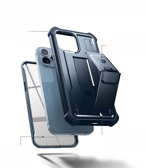 Armored case for iPhone 13 Pro Max, Dexnor Full Body, dark blue