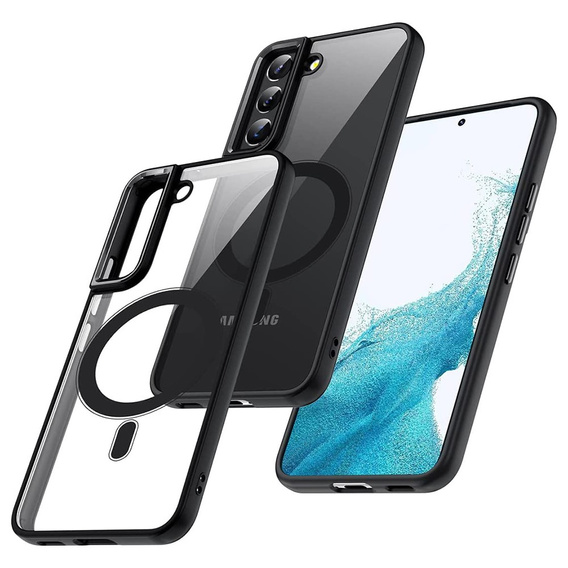 Case for Samsung Galaxy S22 5G, ERBORD Hybrid MagSafe Case, black