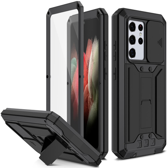 Case for Samsung Galaxy S21 Ultra, R-JUST CamShield Slide, armoured, black