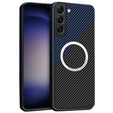 Case for Samsung Galaxy S23 Plus, Magsafe Slim Carbon, black / blue