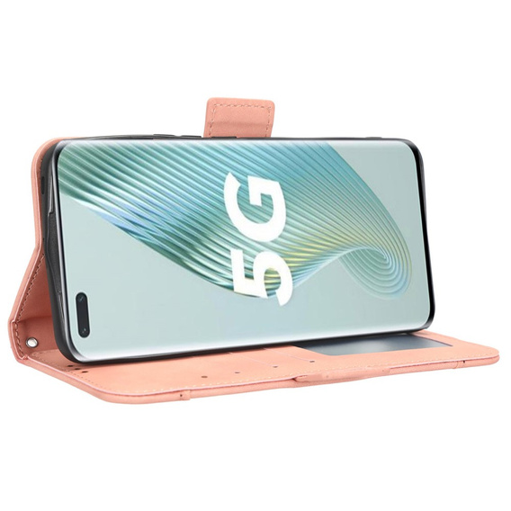 Flip case for Honor Magic 5 Pro 5G, Card Slot, pink