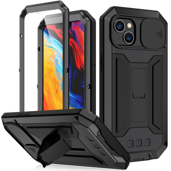 Armored case for iPhone 14, R-JUST CamShield Slide, black