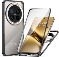 Case for Vivo X200 Pro 5G, Magnetic Dual Glass, black