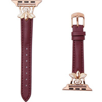 Leather Strap for Apple Watch 1/2/3/4/5/6/7/8/SE/Ultra 42/44/45/49mm, Dark red