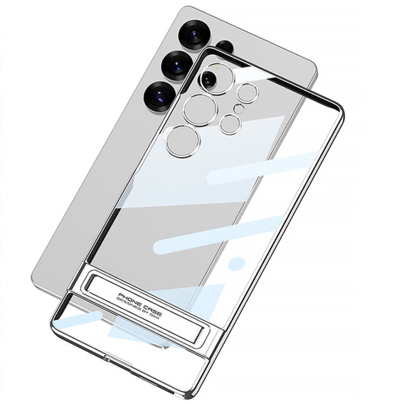 Case for Samsung Galaxy S25 Ultra, GKK Kickstand Hard Case, silver