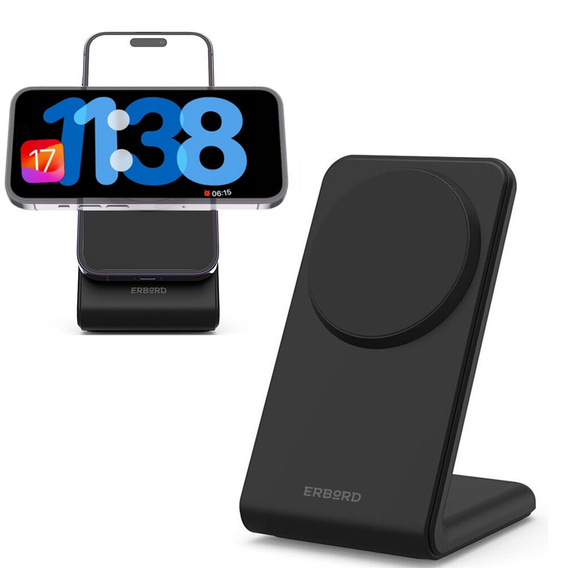 ERBORD Wireless Inductive Charger, 15W, Black